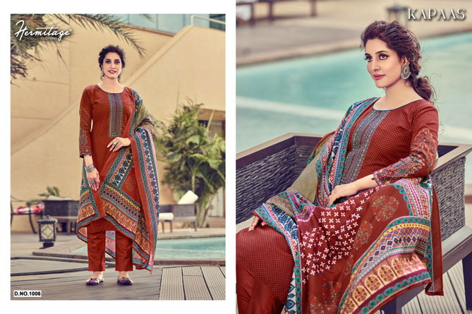 Hermitage Kapaas Exclusive Wear Cotton Printed Fancy Designer Dress Material